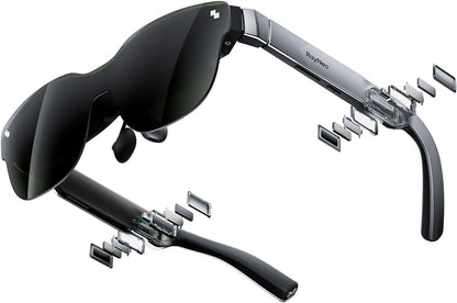 RayNeo Air 3s AR/XR Glasses, 201" at 6m, 120Hz FHD HueView Display, Portable AR Video Eyewear Gaming Glasses for iPhone 17/16/15, Android, Mac, Switch, PS5, Steam Deck - 3S-Silver