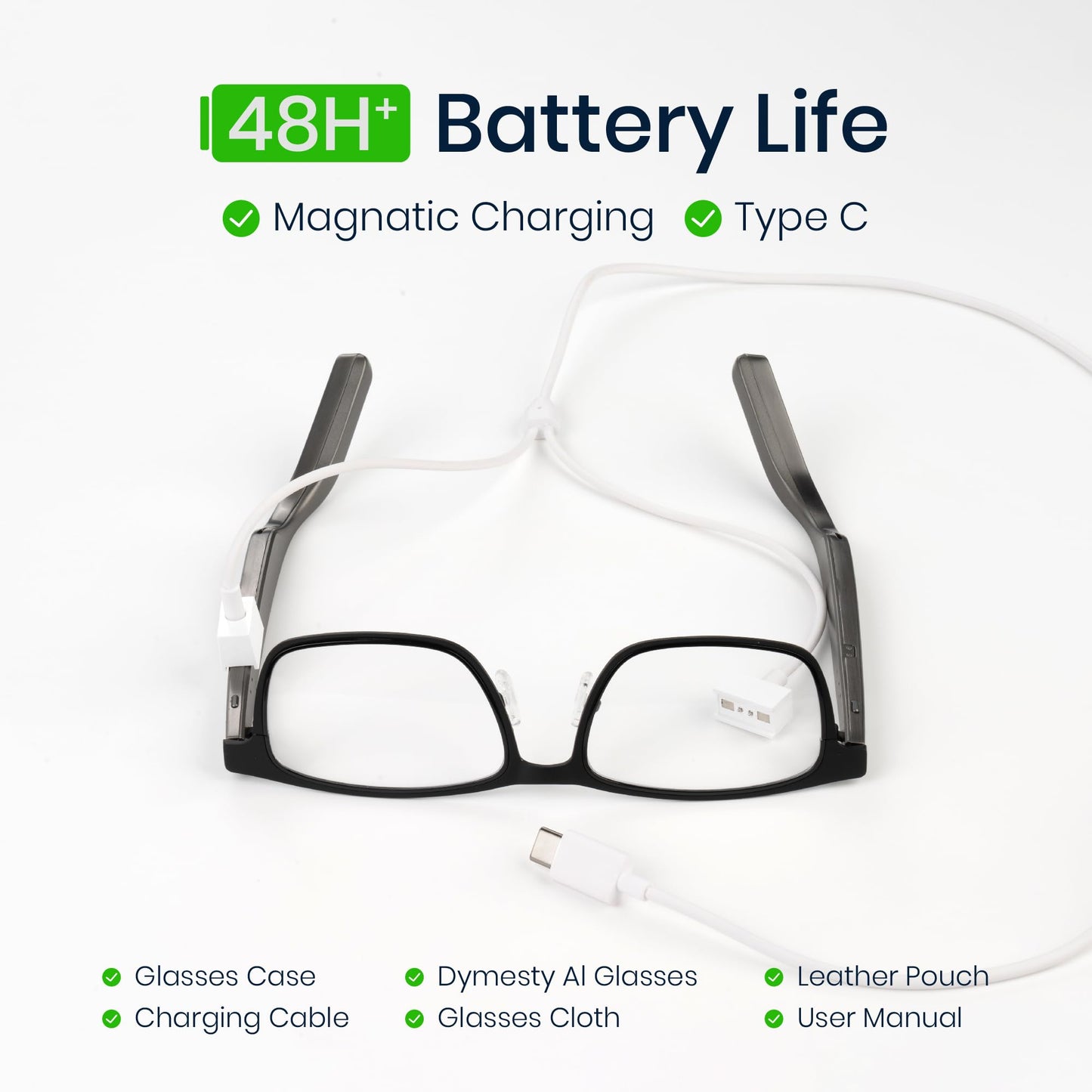 AI Smart Glasses — Real-Time Translation, Meeting Transcription & 48H Battery (No Camera, Privacy-First)