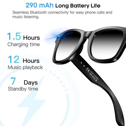 AI Smart Camera Glasses for Men Women, 4K Photography,1080P HD Video Recording,Real-Time Translation, Open-Ear Audio,Voice Assistant, Lightweight (White Frame-Red Lens)