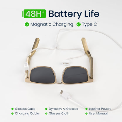 AI Smart Glasses — Real-Time Translation, Meeting Transcription & 48H Battery (No Camera, Privacy-First)