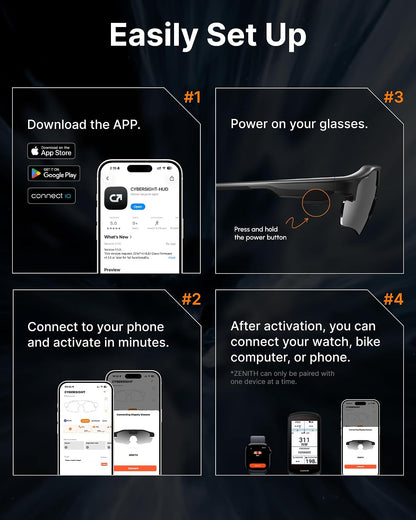HUD Smart Sports Glasses — AR Display, AI Navigation, Heart Rate Monitor for Cycling & Hiking