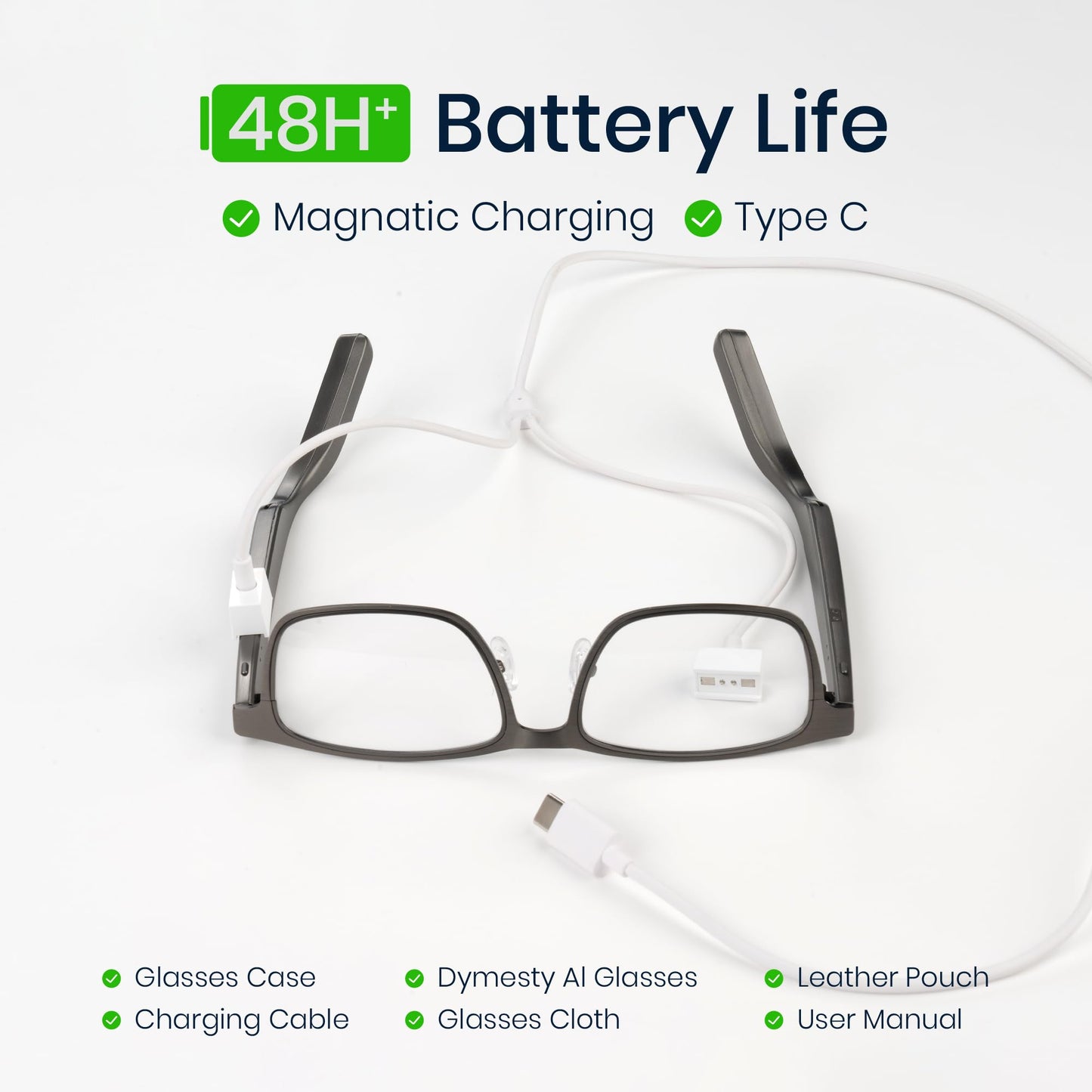 AI Smart Glasses — Real-Time Translation, Meeting Transcription & 48H Battery (No Camera, Privacy-First)