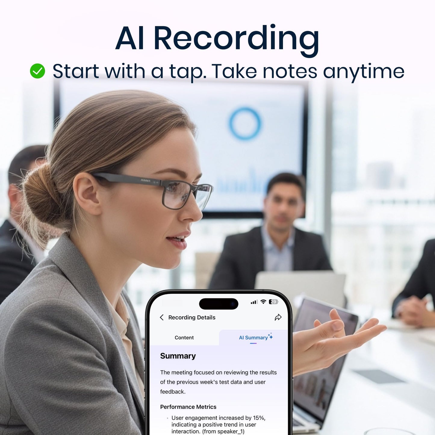 AI Smart Glasses — Real-Time Translation, Meeting Transcription & 48H Battery (No Camera, Privacy-First)