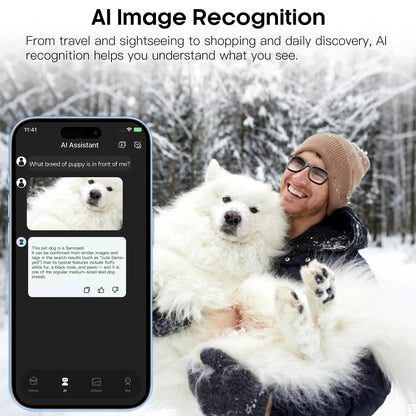 AI Smart Camera Glasses for Men Women, 4K Photography,1080P HD Video Recording,Real-Time Translation, Open-Ear Audio,Voice Assistant, Lightweight (White Frame-Red Lens)