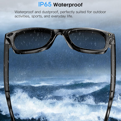 AI Smart Camera Glasses for Men Women, 4K Photography,1080P HD Video Recording,Real-Time Translation, Open-Ear Audio,Voice Assistant, Lightweight (White Frame-Red Lens)