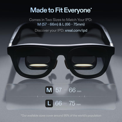 XREAL One Pro AR Glasses with X1 Chip, Native 3 DoF, X-Prism Optics, Real 3D, 57°FOV 171" 120Hz FHD Display, XR Glasses for iPhone 17/16, Steam Deck, ROG, Mac, PC, Android & iOS M (IPD 57-66mm)