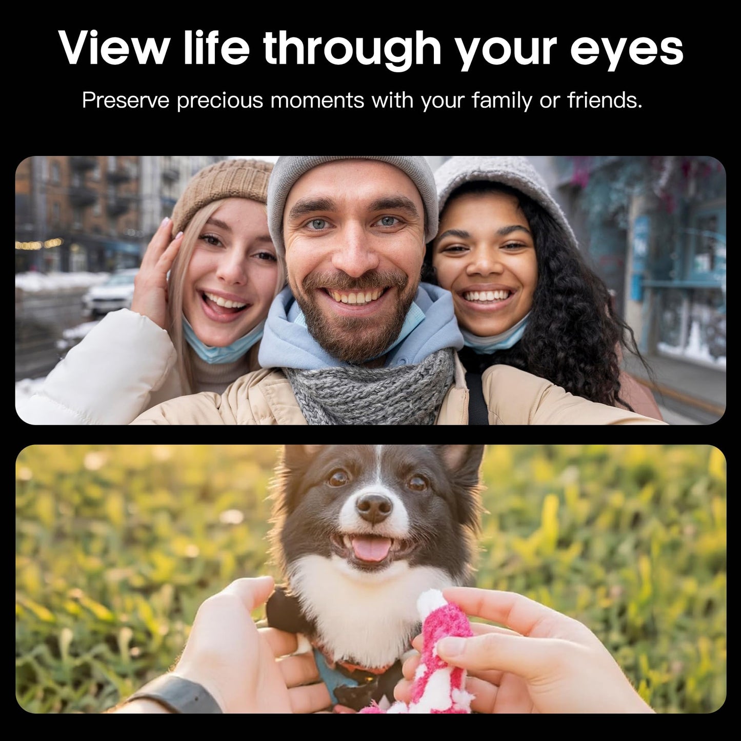 AI Smart Camera Glasses for Men Women, 4K Photography,1080P HD Video Recording,Real-Time Translation, Open-Ear Audio,Voice Assistant, Lightweight (White Frame-Red Lens)