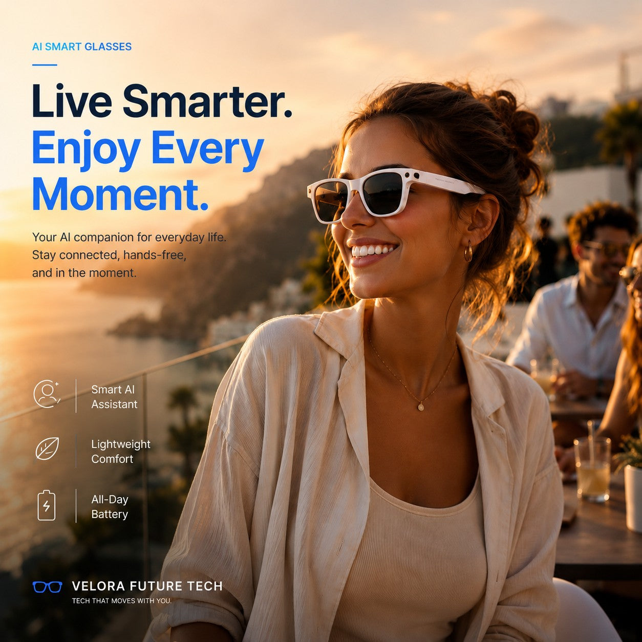 AI Smart Glasses – 4K Camera, Live Translation & AR Navigation