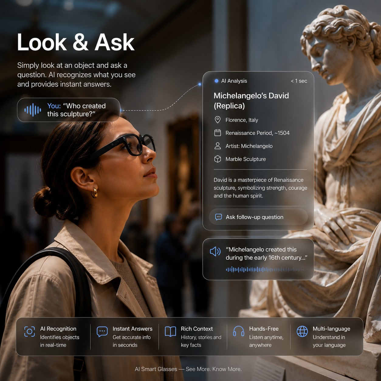 AI Smart Glasses – 4K Camera, Live Translation & AR Navigation