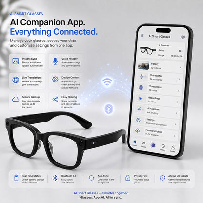 AI Smart Glasses – 4K Camera, Live Translation & AR Navigation