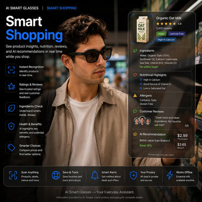 AI Smart Glasses – 4K Camera, Live Translation & AR Navigation