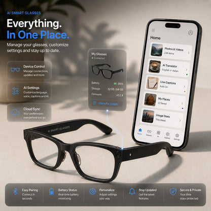 AI Smart Glasses – 4K Camera, Live Translation & AR Navigation