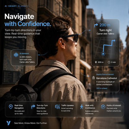 AI Smart Glasses – 4K Camera, Live Translation & AR Navigation