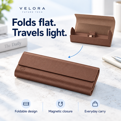 Foldable Charging Case for Smart Glasses — 2000mAh Portable Travel Charger